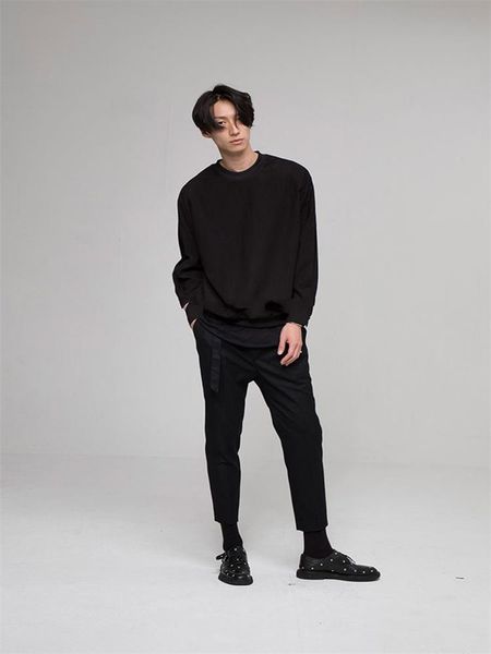 men's pants menswear hairstylist fashion design street style belt nine quarter plus-size clothing, Black
men's pants menswear hairstylist fashion design street style belt nine quarter plus-size clothing, Black