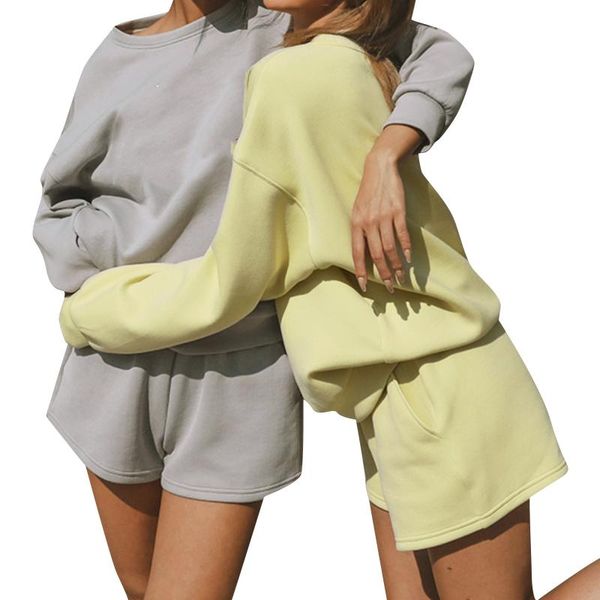 women's tracksuits 2pcs autumn women casual clothes set solid color round collar long sleeve pullovers elastic waist shorts sport stre, Gray
women's tracksuits 2pcs autumn women casual clothes set solid color round collar long sleeve pullovers elastic waist shorts sport stre, Gray