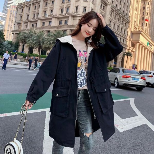 women's vests drawstring waist windbreaker women 2021 autumn and spring loose zipper mid-length hooded tooling jacket, Black;white
women's vests drawstring waist windbreaker women 2021 autumn and spring loose zipper mid-length hooded tooling jacket, Black;white