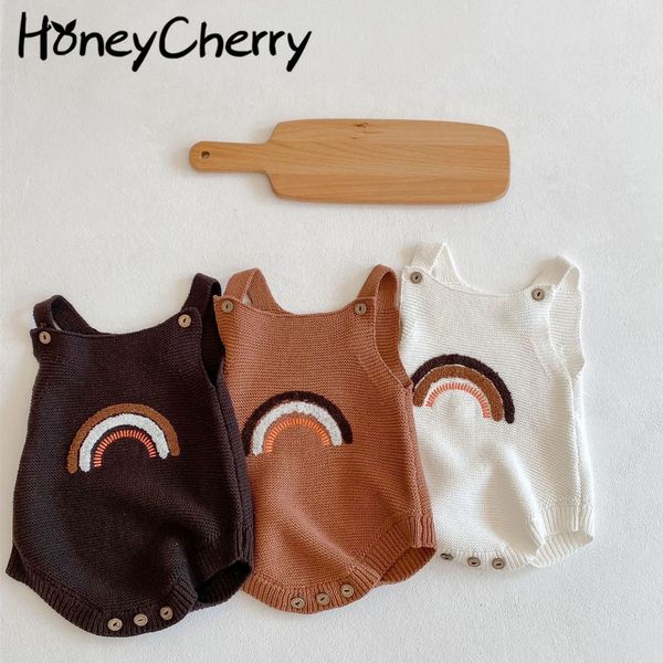 spring and autumn baby knitting sweater rainbow suspenders romper climbing clothes leotard girl 210515, Blue
spring and autumn baby knitting sweater rainbow suspenders romper climbing clothes leotard girl 210515, Blue