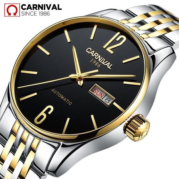 wristwatches carnival luxury double calendar design automatic mechanical men watch stainless steel case waterproof watches relogio masculino, Slivery;brown
wristwatches carnival luxury double calendar design automatic mechanical men watch stainless steel case waterproof watches relogio masculino, Slivery;brown
