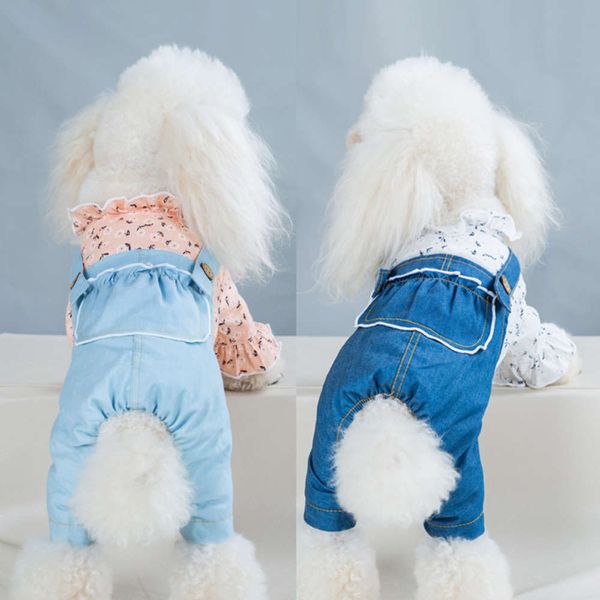 the dog clothes spring and summer thin jeans four legged clothes princess fungus lace strap pants small dog pet clothing
the dog clothes spring and summer thin jeans four legged clothes princess fungus lace strap pants small dog pet clothing