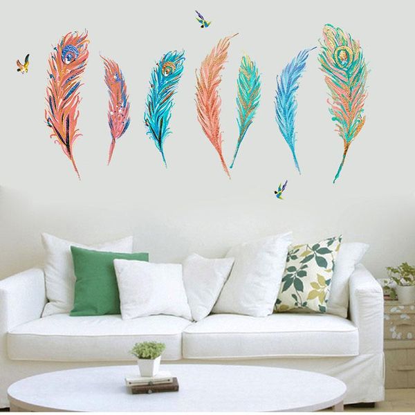 wall stickers diy creative color feather gold painting oil living room bedroom decoration printed
wall stickers diy creative color feather gold painting oil living room bedroom decoration printed
