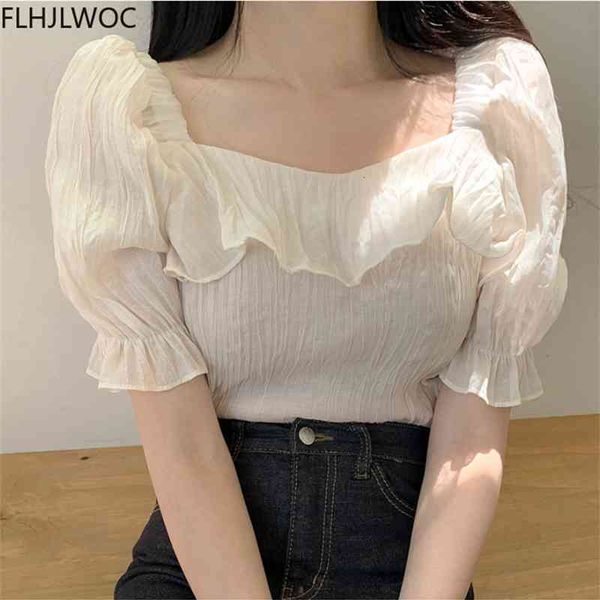 women's knits & tees spring korea chic blusas flare sleeve very fairy cute sweet girls lady shirts flhjlwoc pink ruffled wome, White
women's knits & tees spring korea chic blusas flare sleeve very fairy cute sweet girls lady shirts flhjlwoc pink ruffled wome, White