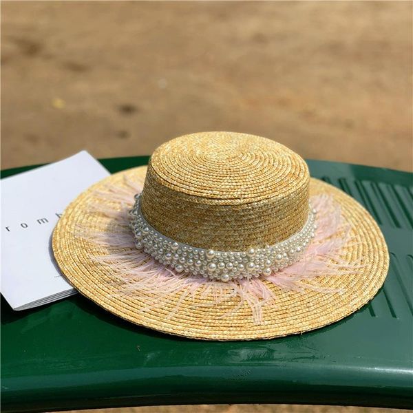 wide brim hats 202105-pink feather pearl ribbon handmade straw lady leisure holiday beach sun cap women outdoor hat, Blue;gray
wide brim hats 202105-pink feather pearl ribbon handmade straw lady leisure holiday beach sun cap women outdoor hat, Blue;gray