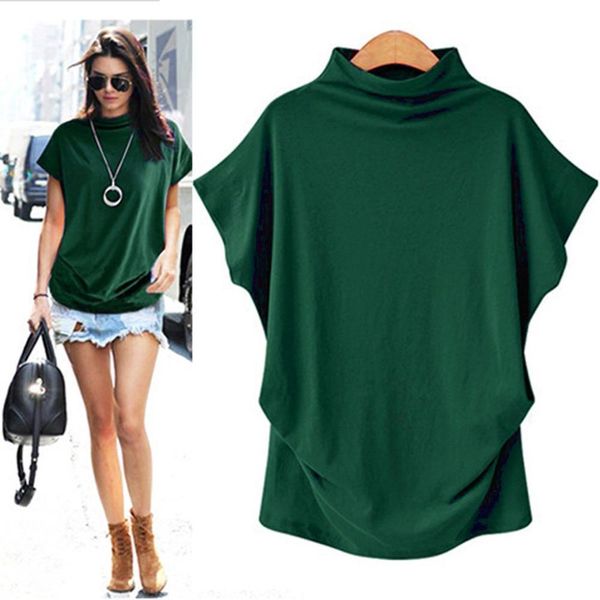 square neck casual turtleneck womens t shirts short sleeve cotton girl solid plus size clothing fashion, White
square neck casual turtleneck womens t shirts short sleeve cotton girl solid plus size clothing fashion, White