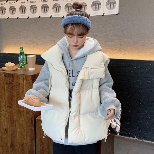 women's vests 2021 women sleeveless vest winter warm plus size down cotton padded jacket female stand collar waistcoat x423, Black;white
women's vests 2021 women sleeveless vest winter warm plus size down cotton padded jacket female stand collar waistcoat x423, Black;white