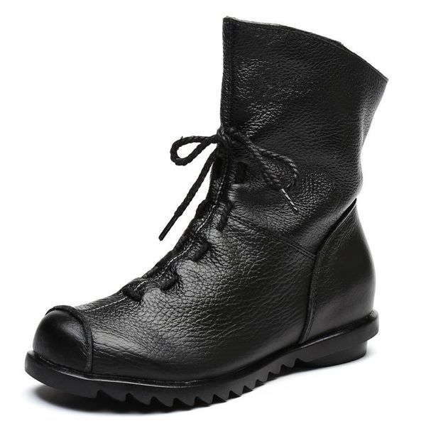 boots mom's handmade retro original leather short warm autumn and winter low-heeled women's, Black
boots mom's handmade retro original leather short warm autumn and winter low-heeled women's, Black