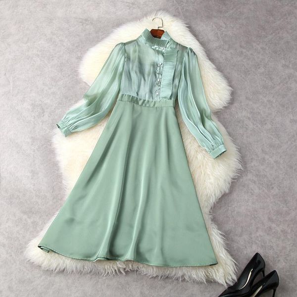 casual dresses high street fashion 2021 pleated wood ear collar lantern sleeve a temperament dress, Black;gray
casual dresses high street fashion 2021 pleated wood ear collar lantern sleeve a temperament dress, Black;gray