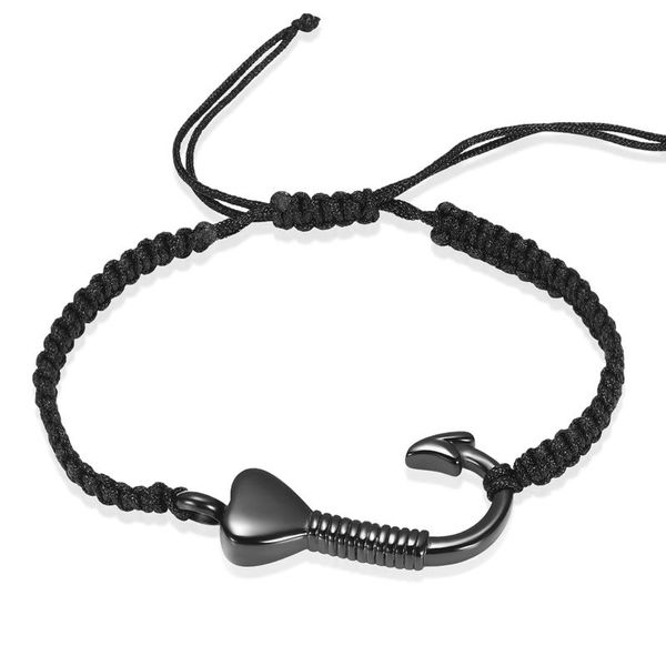 link, chain imrsanl fish hook cremation jewelry bracelet for ashes stainless steel braided rope wristband urn bangles keepsake men, Black
link, chain imrsanl fish hook cremation jewelry bracelet for ashes stainless steel braided rope wristband urn bangles keepsake men, Black