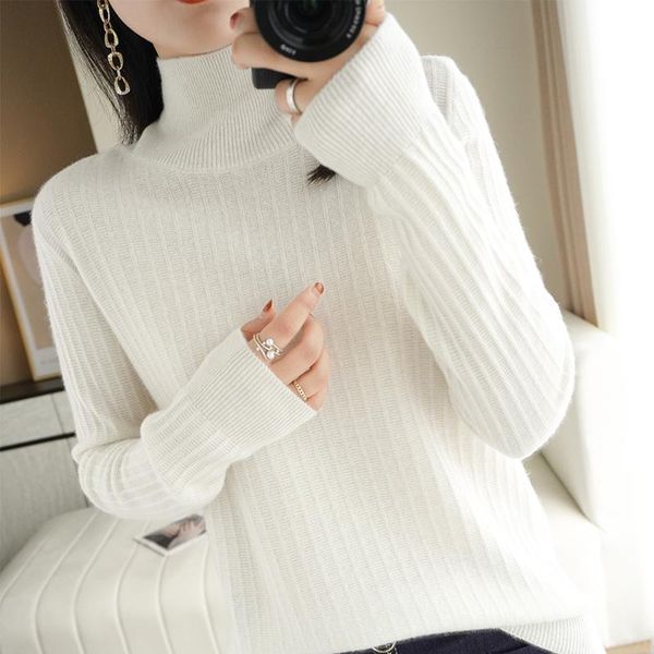 women's sweaters 100% pure australian woolen sweater high neck autumn and winter pullover slim fine all-match knit bottoming shirt, White;black
women's sweaters 100% pure australian woolen sweater high neck autumn and winter pullover slim fine all-match knit bottoming shirt, White;black