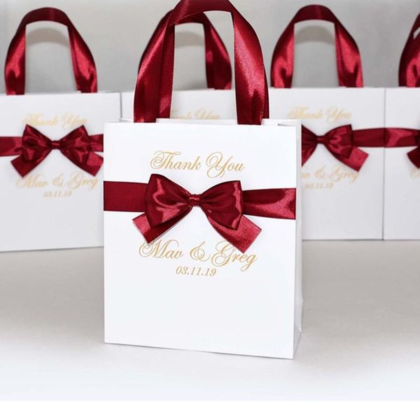 gift wrap personalized 20 elegant wedding thank you bags for guests, welcome bag with burgundy satin ribbon bow and gold names
gift wrap personalized 20 elegant wedding thank you bags for guests, welcome bag with burgundy satin ribbon bow and gold names