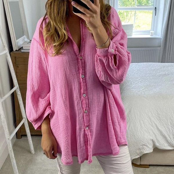 women's blouses & shirts women solid casual cotton linen autumn button blouse shirt lady turn down collar loose streetwear mujer, White
women's blouses & shirts women solid casual cotton linen autumn button blouse shirt lady turn down collar loose streetwear mujer, White