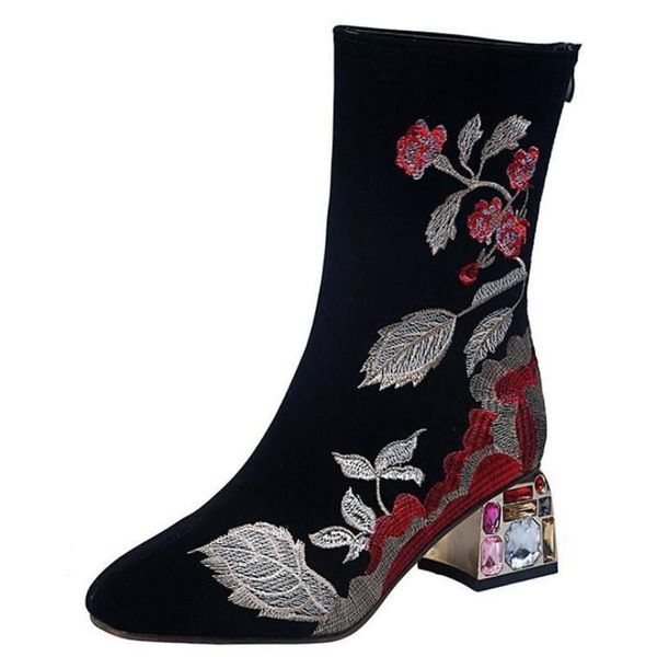boots designer 2021 women's large size medium tube embroidery ladies fashion casual shoes platform, Black
boots designer 2021 women's large size medium tube embroidery ladies fashion casual shoes platform, Black