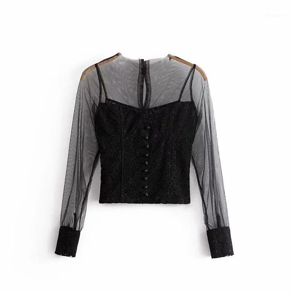 women's blouses & shirts lace see-through crop shirt blouse 2021 chic long sleeve female sweet coats blusa feminina, White
women's blouses & shirts lace see-through crop shirt blouse 2021 chic long sleeve female sweet coats blusa feminina, White