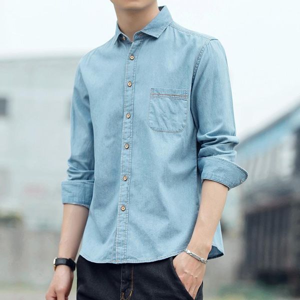 men's casual shirts foreign trade wholesale denim shirt tide brand loose lapel japanese simple, White;black
men's casual shirts foreign trade wholesale denim shirt tide brand loose lapel japanese simple, White;black