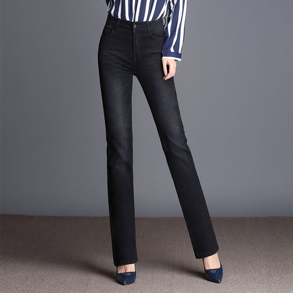 jeans women's brim pants with high waist stretched thin large in straight black gray female jeans, Blue
jeans women's brim pants with high waist stretched thin large in straight black gray female jeans, Blue