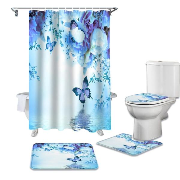 shower curtains 4pcs/set butterfly flower rose print curtain waterproof bathroom toilet cover mat non-slip rug set bathtub decor
shower curtains 4pcs/set butterfly flower rose print curtain waterproof bathroom toilet cover mat non-slip rug set bathtub decor