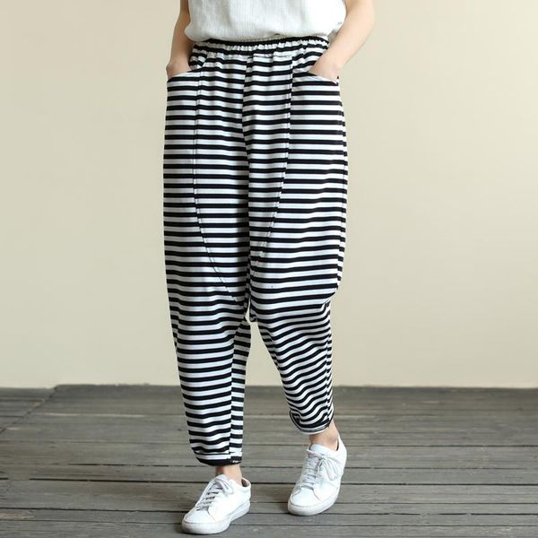 women's jeans spring summer women elastic waist striped harem pants all-matched casual loose cotton ankle-length big size m146 koj, Blue
women's jeans spring summer women elastic waist striped harem pants all-matched casual loose cotton ankle-length big size m146 koj, Blue