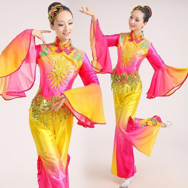 design yangko dance costume women folk clothes fan costumes for yellow suit 2 pcs dancewear stage wear, Black;red
design yangko dance costume women folk clothes fan costumes for yellow suit 2 pcs dancewear stage wear, Black;red