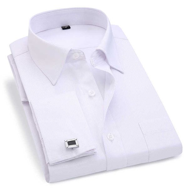 men french cuff dress shirt white long sleeve casual buttons shirt male brand shirts regular fit cufflinks included 6xl 210628, White;black
men french cuff dress shirt white long sleeve casual buttons shirt male brand shirts regular fit cufflinks included 6xl 210628, White;black