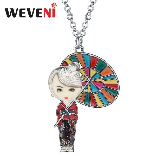 pendant necklaces weveni enamel alloy japanese doll necklace lovely lady umbrella jewelry for women girls fashion gifts party deceorations, Silver
pendant necklaces weveni enamel alloy japanese doll necklace lovely lady umbrella jewelry for women girls fashion gifts party deceorations, Silver