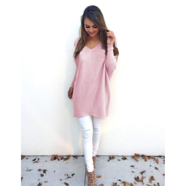 women's sweaters autumn pullover sweater women solid color v neck knitted plus size casual long sleeve pull female pullovers, White;black
women's sweaters autumn pullover sweater women solid color v neck knitted plus size casual long sleeve pull female pullovers, White;black