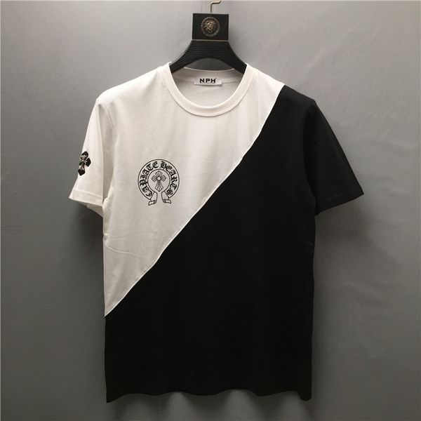21 summer fashion brand new three dimensional pu leather metal cross t-shirt black and white contrast coup, White;black
21 summer fashion brand new three dimensional pu leather metal cross t-shirt black and white contrast coup, White;black