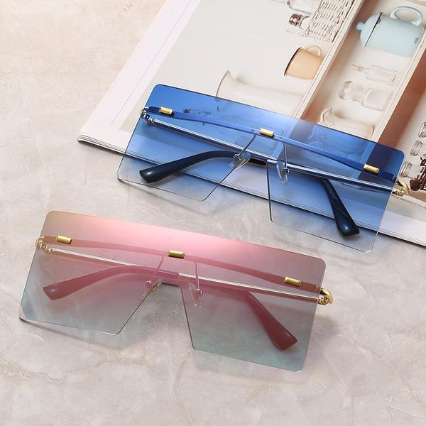 sunglasses oversized rimless fashion women metal gradient sun glasses luxury lady sunglass eyewear uv400 shades, White;black 
sunglasses oversized rimless fashion women metal gradient sun glasses luxury lady sunglass eyewear uv400 shades, White;black