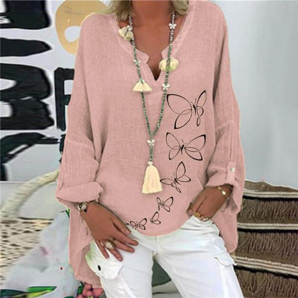women's t-shirt fashion for ladies autumn clothes loose shirt long sleeve printing t v-neck high quality, White
women's t-shirt fashion for ladies autumn clothes loose shirt long sleeve printing t v-neck high quality, White