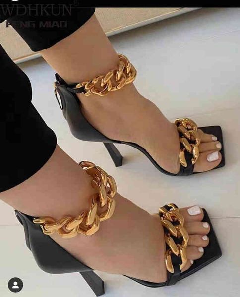 sandals, women's shoes, square head sandals, thin high heels, zipper at the back and two open white hair metal 220121, Black
sandals, women's shoes, square head sandals, thin high heels, zipper at the back and two open white hair metal 220121, Black