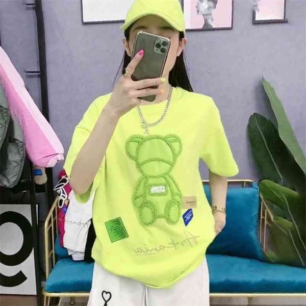 cartoon bear t-shirt women's short-sleeved spring and summer fashion round neck loose half-sleeved bottoming shirt 210722, White
cartoon bear t-shirt women's short-sleeved spring and summer fashion round neck loose half-sleeved bottoming shirt 210722, White