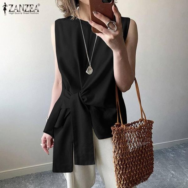 women's blouses & shirts summer stylish asymmetrical lace up tank female solid sleeveless blusas chemise, White
women's blouses & shirts summer stylish asymmetrical lace up tank female solid sleeveless blusas chemise, White