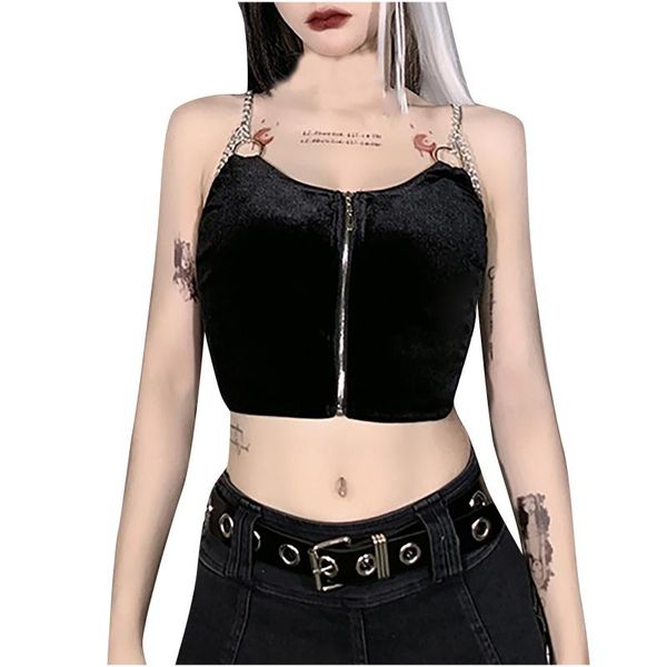 women's tanks & camis women solid color tank sleeveless zipper shirt casual backless traps, White
women's tanks & camis women solid color tank sleeveless zipper shirt casual backless traps, White
