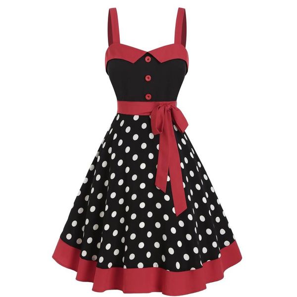 casual dresses 50s vintage black red polka dot summer dress women 2021 retro spaghetti strap party pin up rockabilly plus size robe femme, Black;gray
casual dresses 50s vintage black red polka dot summer dress women 2021 retro spaghetti strap party pin up rockabilly plus size robe femme, Black;gray
