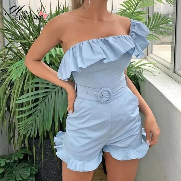 women's jumpsuits & rompers hola teenyang women backless ruffles off shoulder playsuit sashes casual summer ladies bodycon short ju, Black;white
women's jumpsuits & rompers hola teenyang women backless ruffles off shoulder playsuit sashes casual summer ladies bodycon short ju, Black;white