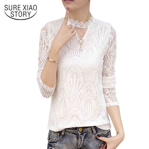 spring lace women blouses shirt long sleeve hollow out solid white 's clothing blusas d250 30 210521
spring lace women blouses shirt long sleeve hollow out solid white 's clothing blusas d250 30 210521