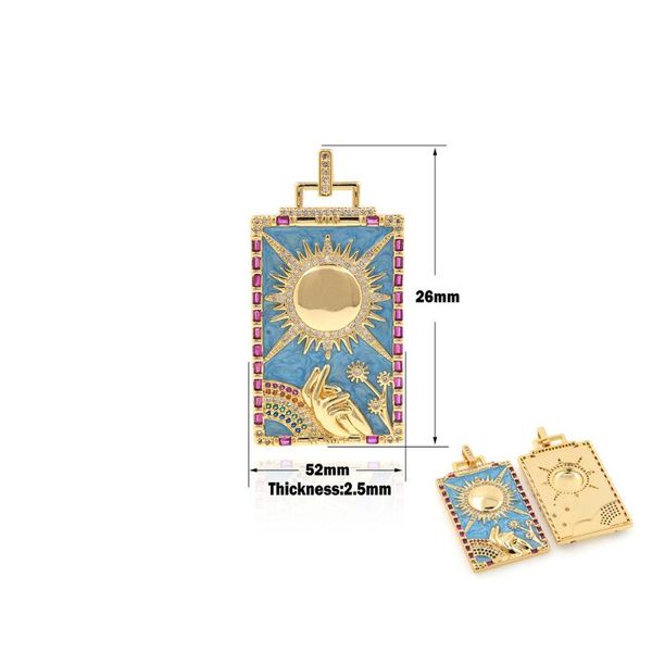 charms fashion blue enamel tarot pendant female cubic zirconia sun necklace religious jewelry diy making supplies, Bronze;silver
charms fashion blue enamel tarot pendant female cubic zirconia sun necklace religious jewelry diy making supplies, Bronze;silver