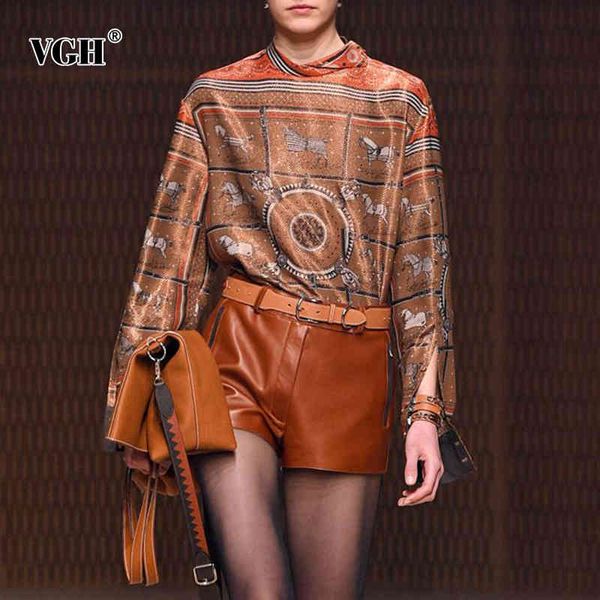 vintage print two piece set for women half high collar long sleeve waist pu leather shorts female sets tide 210507, White
vintage print two piece set for women half high collar long sleeve waist pu leather shorts female sets tide 210507, White