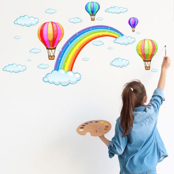 wall stickers cartoon rainbow cloud air balloon decal removable art kids room background mural home decor supplies
wall stickers cartoon rainbow cloud air balloon decal removable art kids room background mural home decor supplies