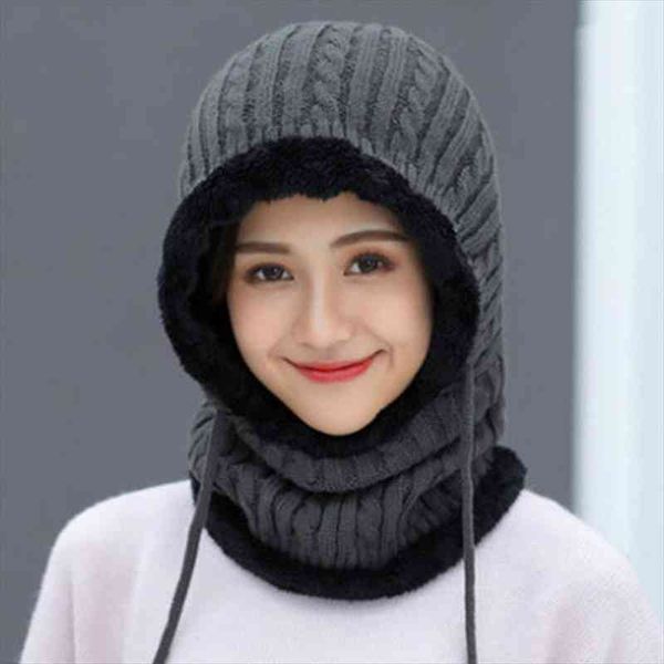 women winter warm cable knitted balaclava hat plush lined thermal windproof full cover drawstring earflap hood cap scarf, Blue;gray
women winter warm cable knitted balaclava hat plush lined thermal windproof full cover drawstring earflap hood cap scarf, Blue;gray