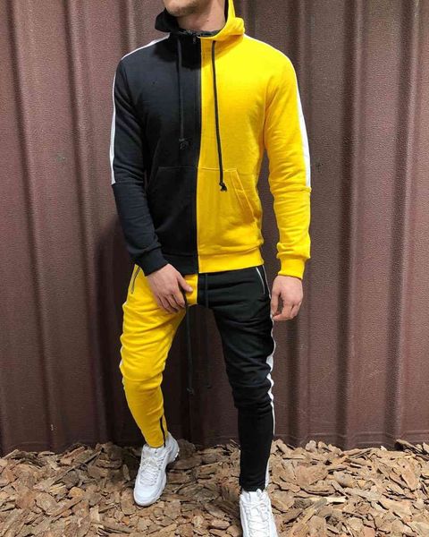tracksuits boutique sports suit fitness leisure men's style two color stitching pants fashion, Gray
tracksuits boutique sports suit fitness leisure men's style two color stitching pants fashion, Gray