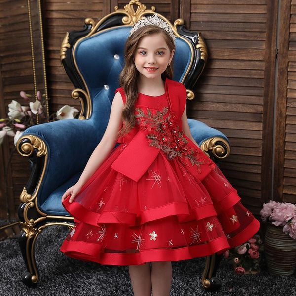 girl's dresses flower girls illusion pearls bow tulle lace embroidery crystal o-neck knee-length luxury kids party princess gown f189, Red;yellow
girl's dresses flower girls illusion pearls bow tulle lace embroidery crystal o-neck knee-length luxury kids party princess gown f189, Red;yellow