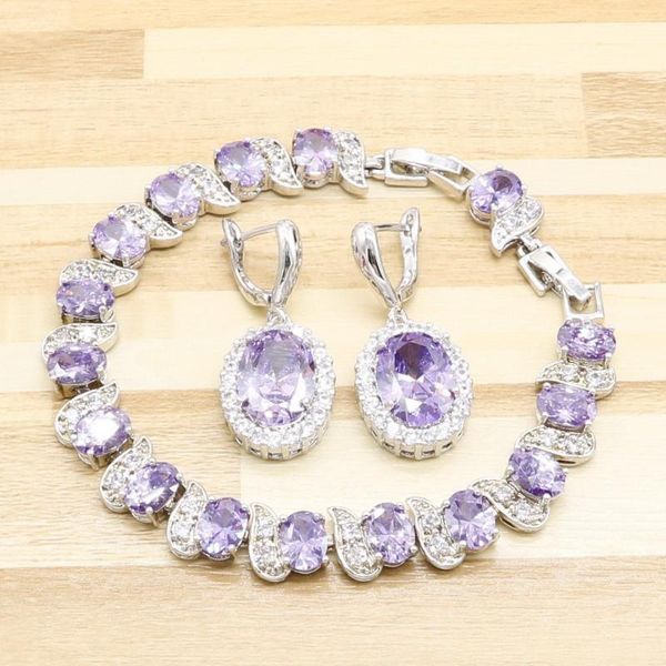 earrings & necklace sterling silver colorcolor jewelry sets women bracelet purple white cubic zirconia wedding gift box
earrings & necklace sterling silver colorcolor jewelry sets women bracelet purple white cubic zirconia wedding gift box
