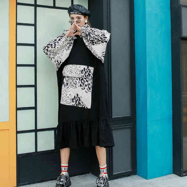 spring and autumn new fashion of street sew big pocket loose size mm fat dress female niche, Black;gray
spring and autumn new fashion of street sew big pocket loose size mm fat dress female niche, Black;gray