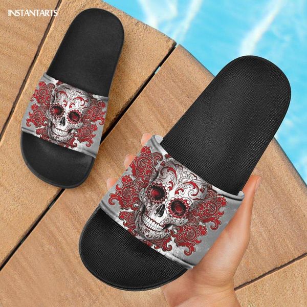 slippers instantarts flower skull red rose pattern women anti-slip bedroom shoes lightweight flip flop female slides lady sandal, Black
slippers instantarts flower skull red rose pattern women anti-slip bedroom shoes lightweight flip flop female slides lady sandal, Black