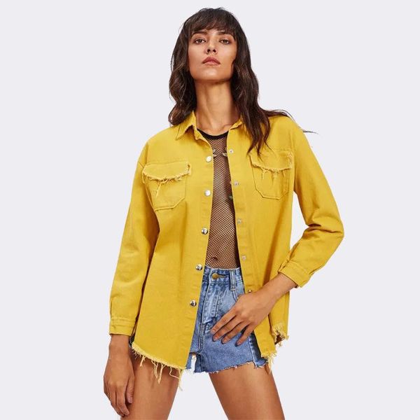 colors women denim jackets 100% cotton long sleeve pockets 2021 spring fashion female outwears women's, Black;brown
colors women denim jackets 100% cotton long sleeve pockets 2021 spring fashion female outwears women's, Black;brown