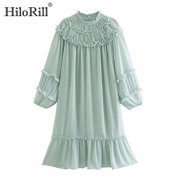 hilorill chic women dot embroidery ruffles dresses 2021 lace chiffon sweet party dress loose long sleeve midi robe femme casual, Black;gray
hilorill chic women dot embroidery ruffles dresses 2021 lace chiffon sweet party dress loose long sleeve midi robe femme casual, Black;gray