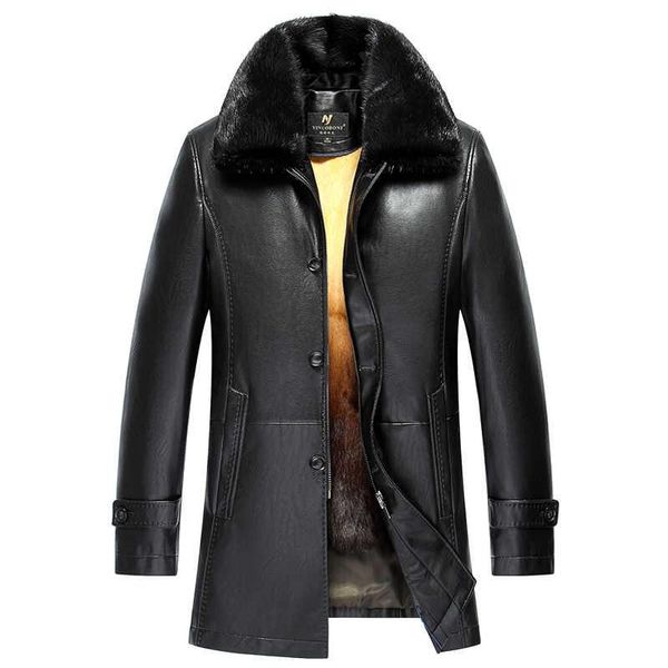 men's leather & faux detachable 2021 four seasons universal golden fur lining mink collar fashion trend jacket, Black 
men's leather & faux detachable 2021 four seasons universal golden fur lining mink collar fashion trend jacket, Black