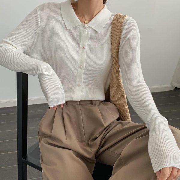 women's knits & tees zcwxm autumn 2021 knitted cardigan crop women collar korean vintage slim white/black/grey femme sweaters
women's knits & tees zcwxm autumn 2021 knitted cardigan crop women collar korean vintage slim white/black/grey femme sweaters